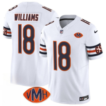Men's Chicago Bears #18 Caleb Williams White 2025 F.U.S.E. With VMH Patch Vapor Limited Jersey