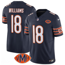 Men's Chicago Bears #18 Caleb Williams Navy 2025 F.U.S.E. With VMH Patch Vapor Limited Jersey