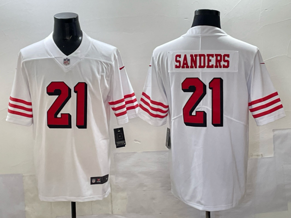 Men's San Francisco 49ers #21 Sanders Nike White Color Rush Vapor Untouchable Limited Player Jersey