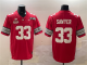 Men's Ohio State Buckeyes #33 Jack Sawyer Red 2025 CFP Final With National Champions Patch Jersey