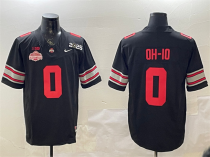 Men's Ohio State Buckeyes #0 OH-IO Black 2025 CFP Final With National Champions Patch Jersey