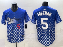 Men's Los Angeles Dodgers #5 Freddie Freeman Blue Fashion Jersey