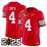Men's Ohio State Buckeyes #4 Jeremiah Smith Red 2025 CFP Final Patch F.U.S.E. Vapor Limited Jersey