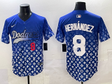 Men's Los Angeles Dodgers #8 Enrique Hernández Blue Fashion Jersey