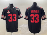 Men's Ohio State Buckeyes #33 Jack Sawyer Black 2025 CFP Final With National Champions Patch Jersey