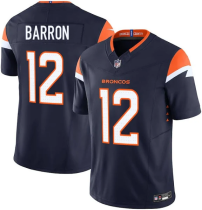 Men's Denver Broncos #12 Jahdae Barron Navy 2025 Draft F.U.S.E. Vapor Limited Stitched Football Jersey