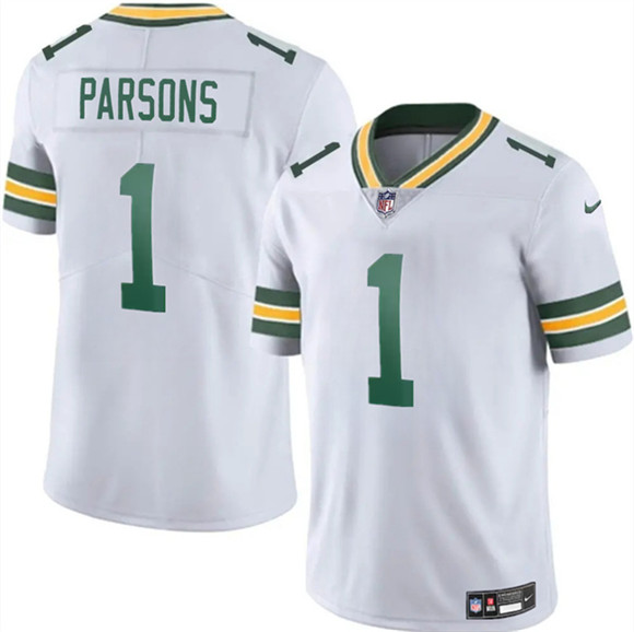 Men's Green Bay Packers #1 Micah Parsons White 2025 Vapor Untouchable Limited Jersey