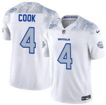 Men's Buffalo Bills #4 James Cook White 2025 F.U.S.E. “Rivalries” Vapor Limited Stitched Jersey