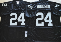 Men's Las Vegas Raiders #24 Charles Woodson Black Throwback New Style Jersey