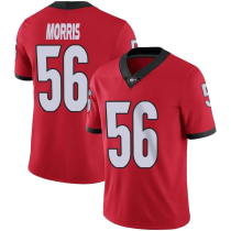 Men's Georgia Bulldogs #56 Morris Red College Football Stitched Jersey