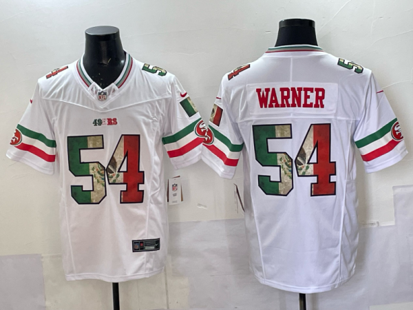 Men's San Francisco 49ers #54 Fred Warner White 2025 F.U.S.E. Mexico Vapor Limited Jersey