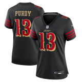 Women San Francisco 49ers #13 Brock Purdy Black 2025 F.U.S.E. “Rivalries” Vapor Limited Jersey