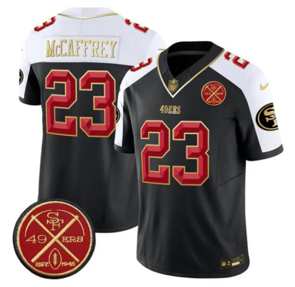 Men's San Francisco 49ers #23 Christian McCaffrey Black Alternate F.U.S.E. Est.1946 Vapor Limited Jersey