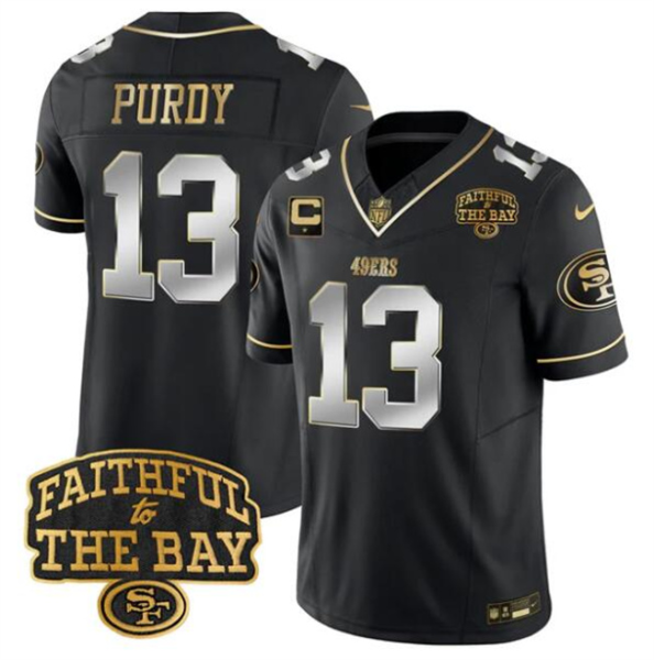 Men's San Francisco 49ers #13 Brock Purdy Black 2025 F.U.S.E. 1-Star C With Faithful To The Bay Vapor Limited Jersey