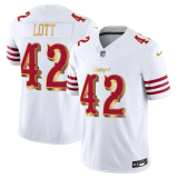 Men's San Francisco 49ers #42 Ronnie Lott White 2025 F.U.S.E. “Rivalries” Vapor Limited Jersey