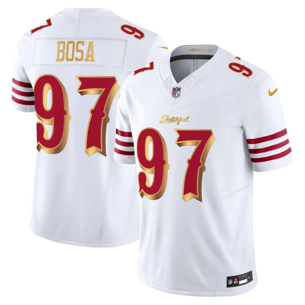 Men's San Francisco 49ers #97 Nick Bosa White 2025 F.U.S.E. “Rivalries” Vapor Limited Jersey