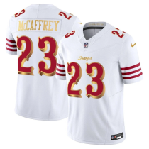Men's San Francisco 49ers #23 Christian McCaffrey White 2025 F.U.S.E. “Rivalries” Vapor Limited Jersey