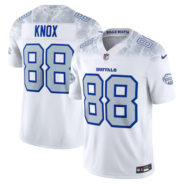 Men's Buffalo Bills #88 Dawson Knox White 2025 F.U.S.E. “Rivalries” Vapor Limited Stitched Jersey