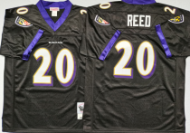 Men's Baltimore Ravens #20 Ed Reed Black Throwback New Style Jersey