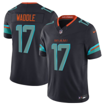Men's Miami Dolphins #17 Jaylen Waddle Black 2025 F.U.S.E. “Rivalries” Vapor Limited Jersey
