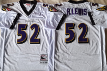 Men's Baltimore Ravens #52 R.Lewis White Throwback New Style Jersey