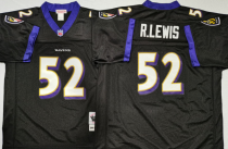 Men's Baltimore Ravens #52 R.Lewis Black Throwback New Style Jersey