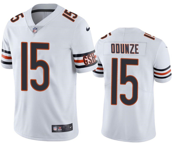 Men's Chicago Bears #15 Rome Odunze New White 2024 Draft Vapor Limited Jersey