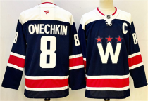 Men's Washington Capitals #8 Alexander Ovechkin Navy With C Patch Stitched Hockey Jersey