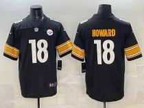 Men's Pittsburgh Steelers #18 Will Howard Black 2025 Draft Vapor Limited Jersey