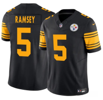 Men's Pittsburgh Steelers #5 Jalen Ramsey Black 2025 F.U.S.E. Color Rush Vapor Limited Jersey