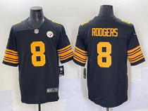 Men's Pittsburgh Steelers #8 Aaron Rodgers Black 2025 Color Rush Limited Stitched Jersey