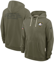 Men's Pittsburgh Steelers Olive 2025 Salute to Service Pullover Hoodie