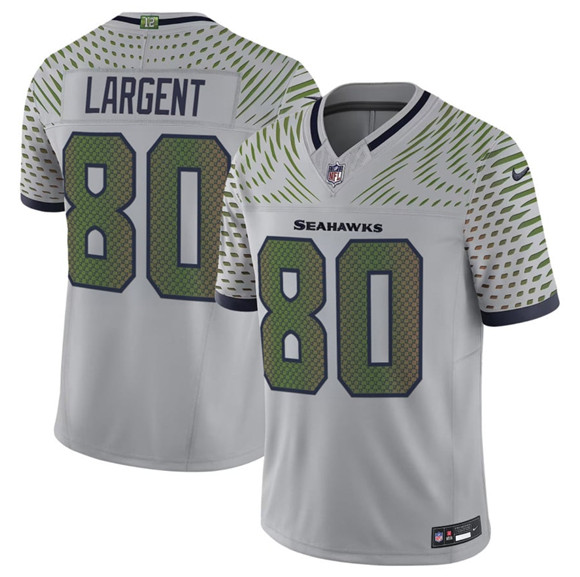 Men's Seattle Seahawks #80 Steve Largent Gray 2025 F.U.S.E. “Rivalries” Vapor Untouchable Limited Jersey