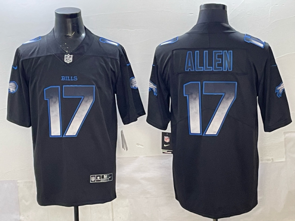 Men's Buffalo Bills #17 Josh Allen Black Fashion Vapor Limited Football Stitched Jersey