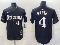 Men's Arizona Diamondbacks #4 Ketel Marte Desert Fang Edition Black Jersey