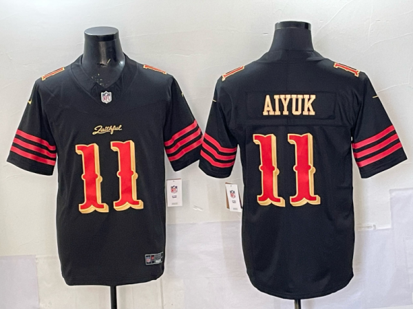 Men's San Francisco 49ers #11 Brandon Aiyuk Black 2025 F.U.S.E. “Rivalries” Vapor Limited Jersey