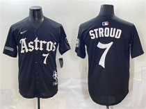 Men's Houston Astros #7 C.J. Stroud Black Gothic 'Houston Born Barrio Raised' Limited Jersey