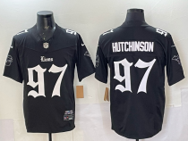 Men's Detroit Lions #97 Aidan Hutchinson Black 'Motor Gothic Edition' Vapor Limited Jersey