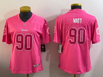 Women Pittsburgh Steelers #90 T.J. Watt Pink Vapor Untouchable Limited Jersey