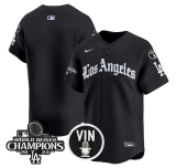 Men's Los Angeles Dodgers Blank Black Mexico 2025 LA Gothic Style With Vin Jersey