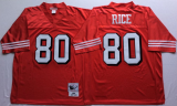 #80 Jerry Rice  Red  San Francisco 49ers NFL 1994 Throwback Jersey