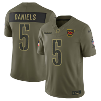 Men's Washington Commanders #5 Jayden Daniels  Olive 2025 F.U.S.E. Salute to Service Limited  Jersey
