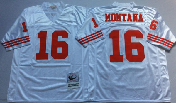 Joe Montana White 49ers Throwback Jersey