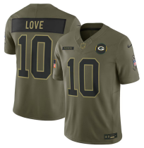 Men's Green Bay Packers #10 Jordan Love Olive 2025 F.U.S.E. Salute to Service Limited  Jersey