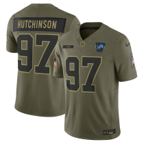 Men's Detroit Lions #97 Aidan Hutchinson Olive 2025 F.U.S.E. Salute to Service Limited  Jersey