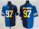 Men's Detroit Lions #97 Aidan Hutchinson Navy/Blue Split  Vapor Untouchable Limited Jersey