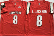 NCAA Louisville Cardinals #8 Lamar Jackson College Football Stitched Red Jersey