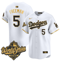 Men's Los Angeles Dodgers #5 Freddie Freeman White 2025 World Series Vapor Premier Limited Jersey