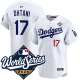 Men's Los Angeles Dodgers #17 Shohei Ohtani White 2025 World Series Home Stitched Jersey