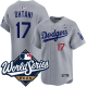Men's Los Angeles Dodgers #17 Shohei Ohtani Grey 2025 World Series Home Stitched Jersey